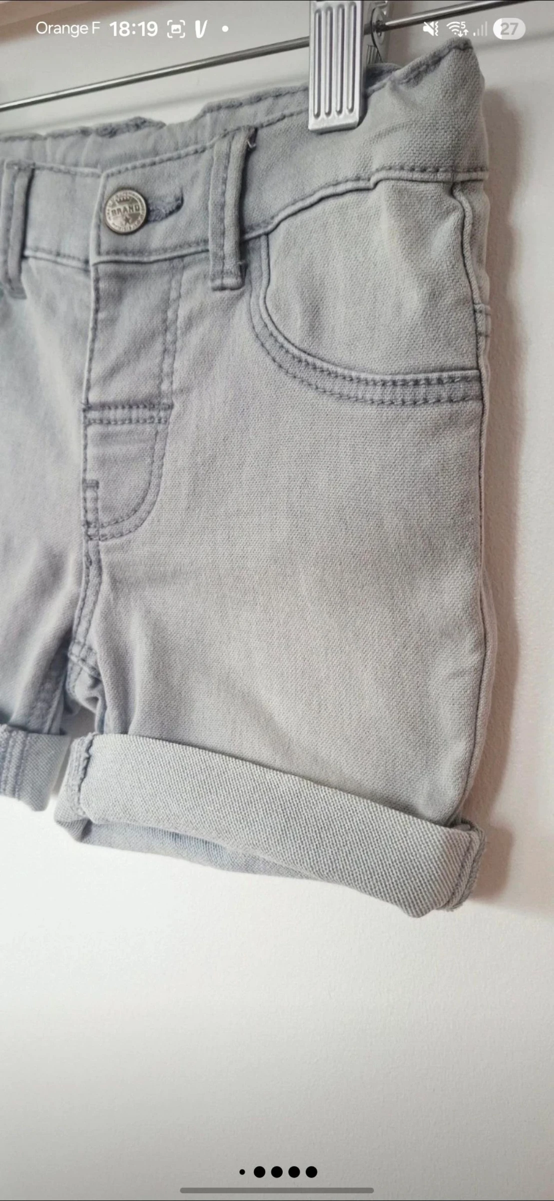 ❤️ Cute grey denim shorts – size 98 cm 3 years – – photo 6